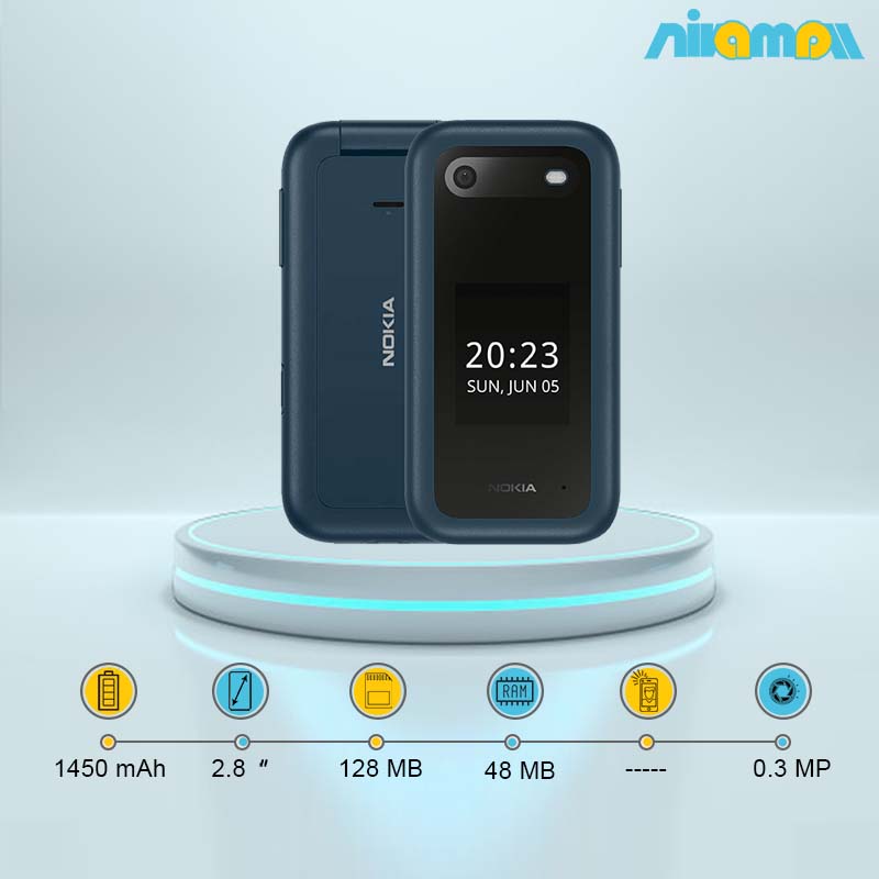 گوشی موبایل نوکیا مدل  Nokia 2660 Flip دوسیم کارت ظرفیت 128 مگابایت و رم 48 مگابایت