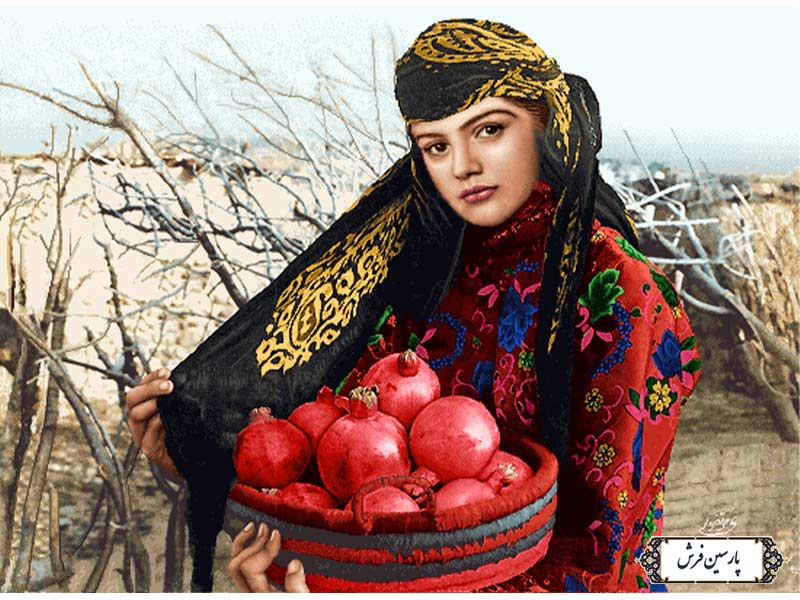 نخ و نقشه تابلو فرش دختر عشایری - کد NC6356
