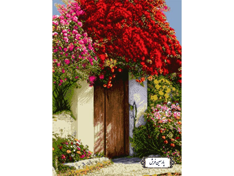 نخ و نقشه تابلو فرش طرح خانه همسایه - کد NV908