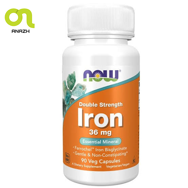 آهن ناو 36 میلی گرم 90 عدد NOW Iron 36 mg-اناژ