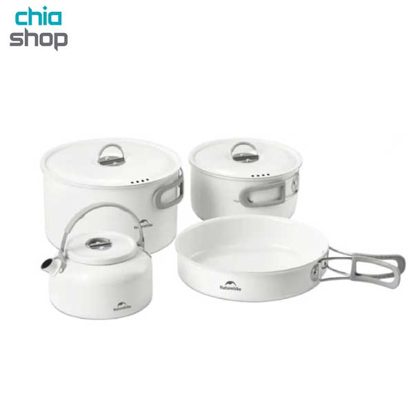 ست قابلمه کوهنوردی ۴ تکه نیچرهایک CNK2450CF013 (سفید)