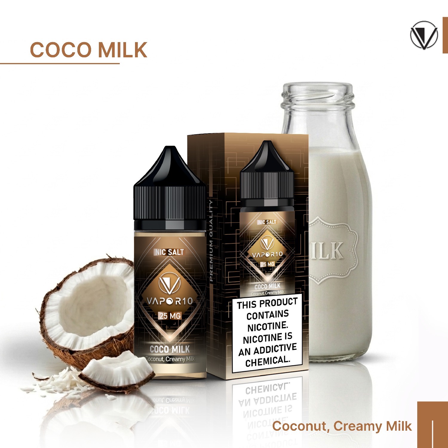 سالت ویپرتن10 شیر نارگیل | VAPOR10 COCO MILK SALT