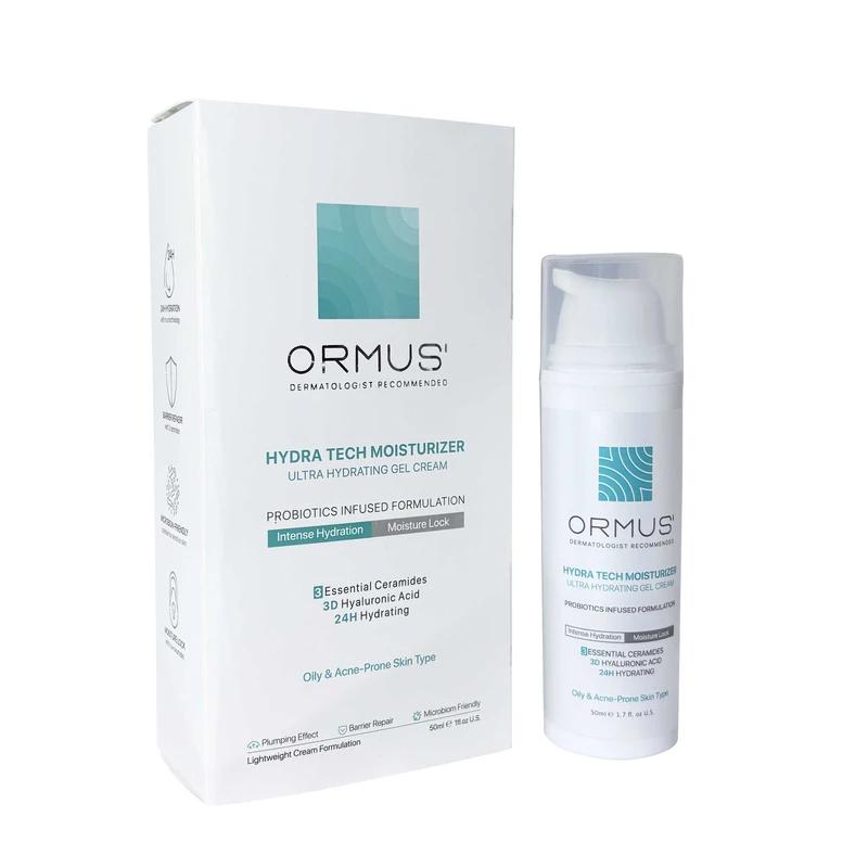ژل کرم آبرسان و مرطوب کننده قوی اورموس پوست چرب 50 میل Ormus Hydra Tech Moisturizer Gel Cream