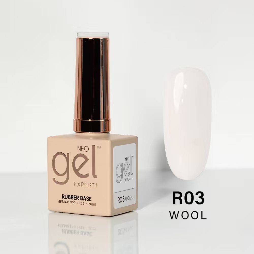 رابر بیس سفید wool- برند neo gel کد R03