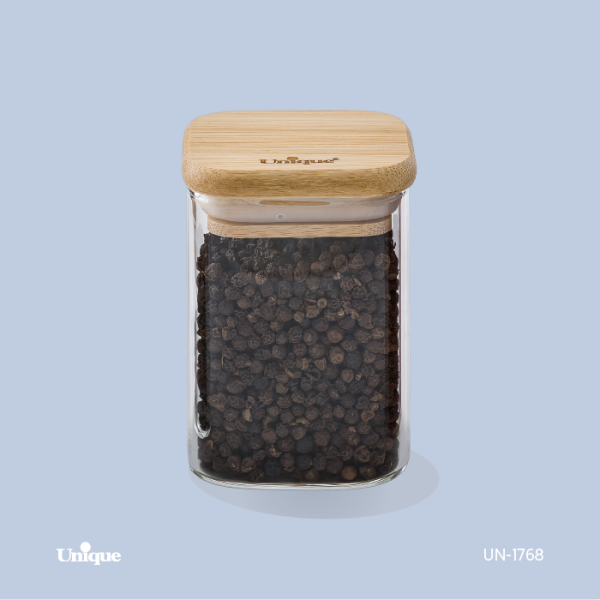 جا ادویه درب چوبی مربع 8 سانت یونیک کد UN-1768