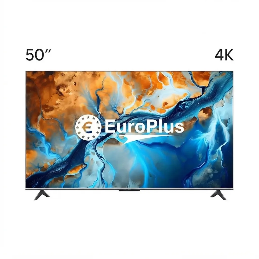 تلویزیون هوشمند یوروپلاس QLED مدل ETAD50 سایز ۵۰ اینچ 4K اندروید ۱۰