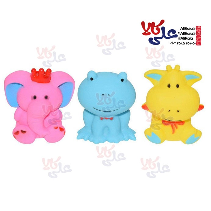 عروسک حمام پرهام تویز مدل Animals بسته 3 عددی
