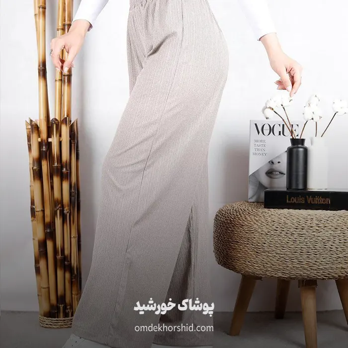 شلوار کمر هویجی کریشه رنگی