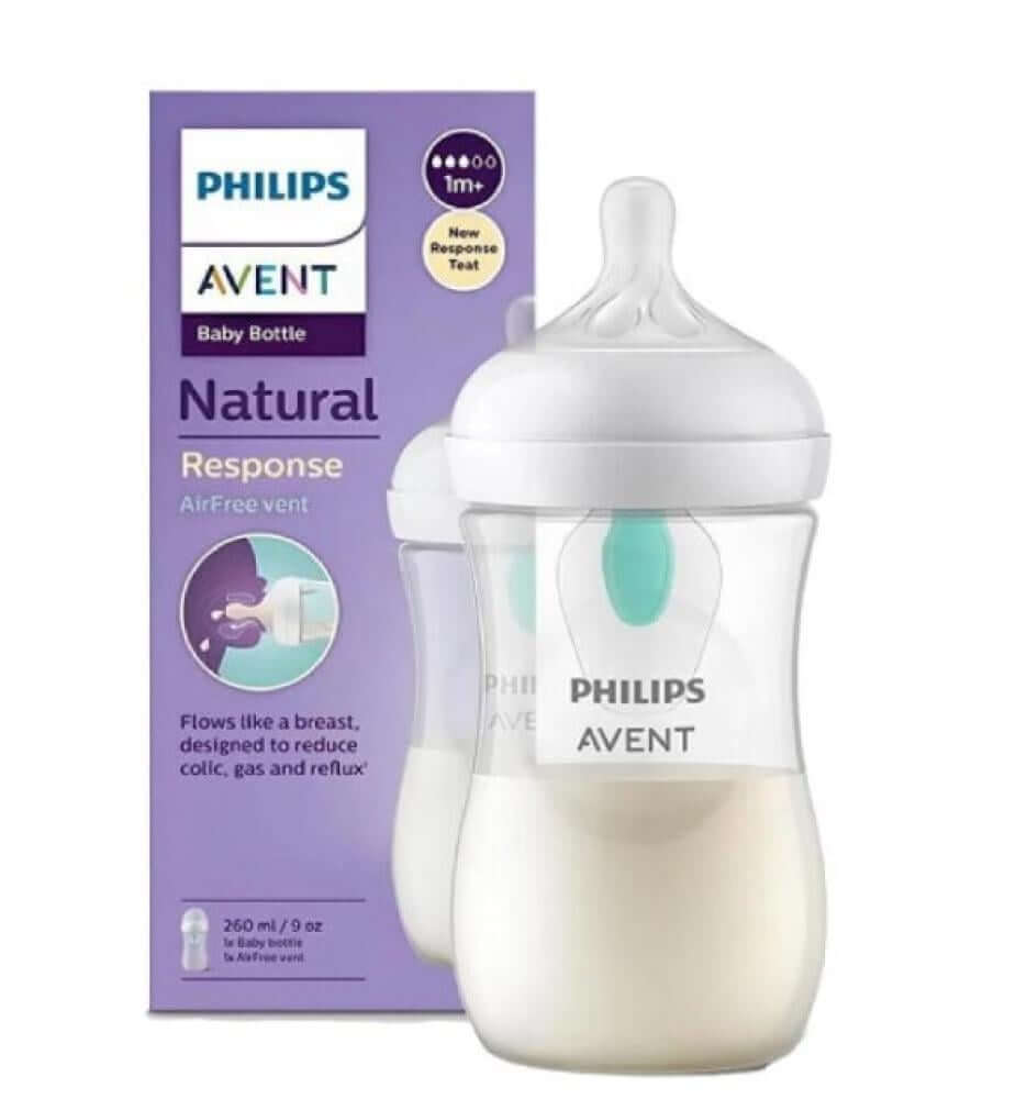 شیشه شیر اونت ۲۶۰ میل سوپاپدار با سرشیشه ۳ قطره | Philips Avent