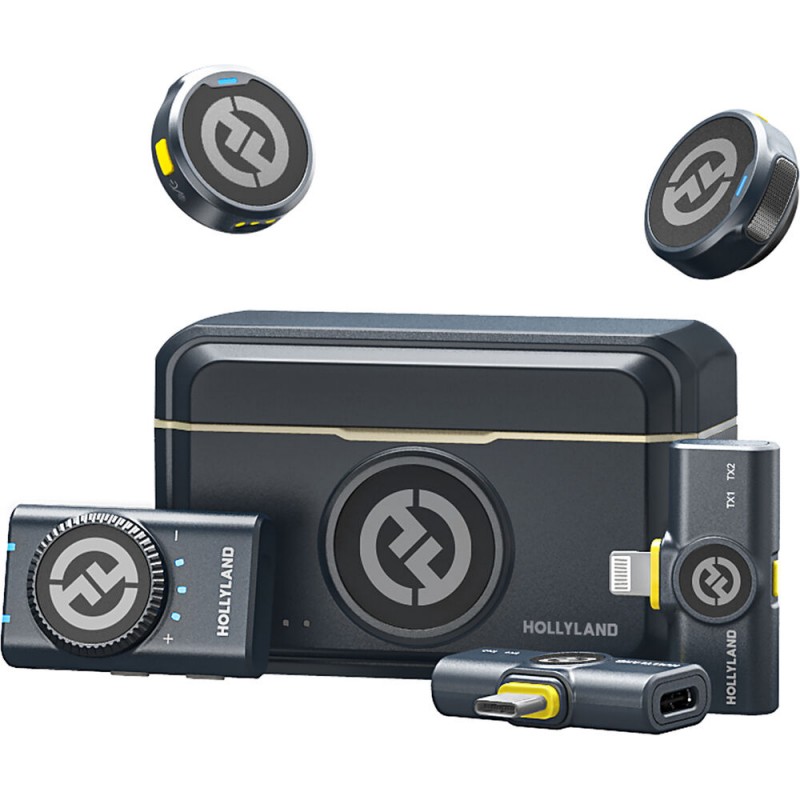 میکروفون یقه ای بی سیم Hollyland LARK M2 DUO 2 Person Wireless Combo Microphone