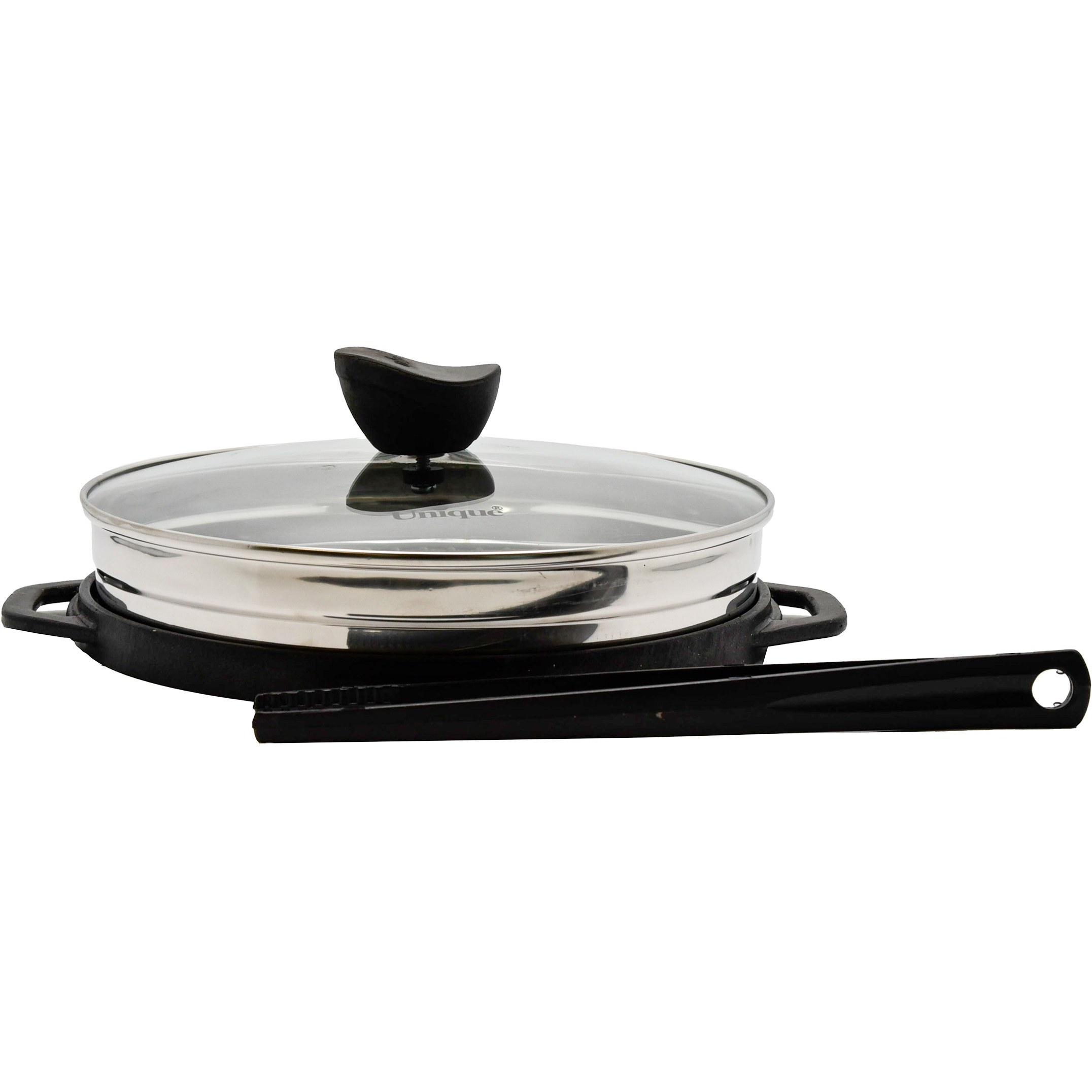 تابه گریل چدن گرد کوچک بدون چوب یونیک کد UN-6007
