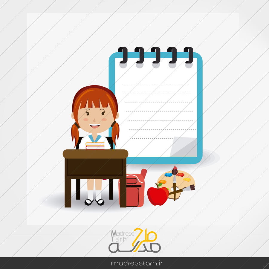 وکتور بنر آموزشی طرح دفترچه یادداشت