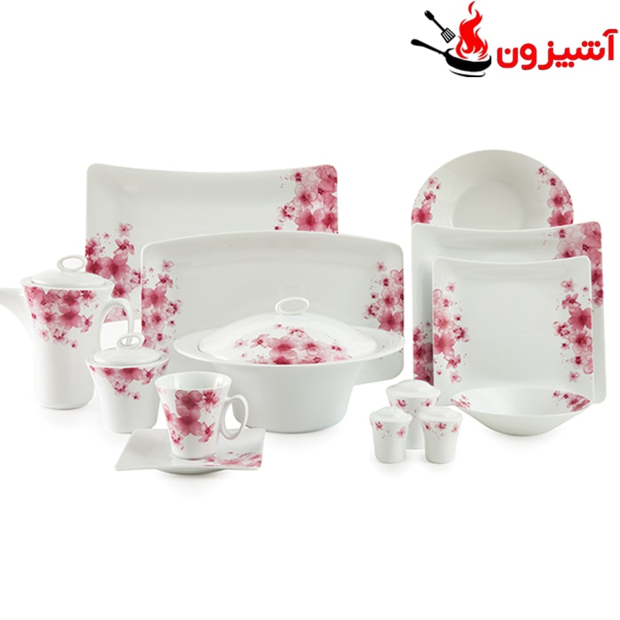 سرویس 97 پارچه 12 نفره طرح آزالیا پینک