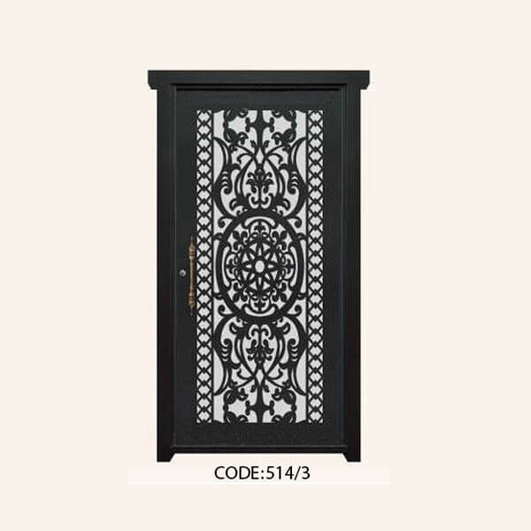 درب یک لنگه فلزی CNC طرح 514