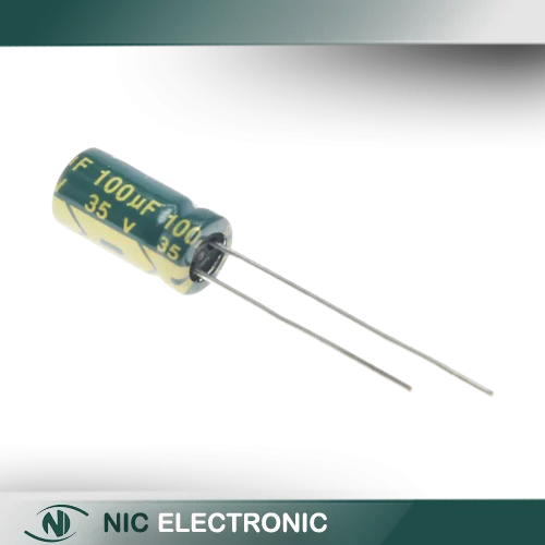 خازن الکترولیتی 100UF/35V-6.3X12-105C-GREEN