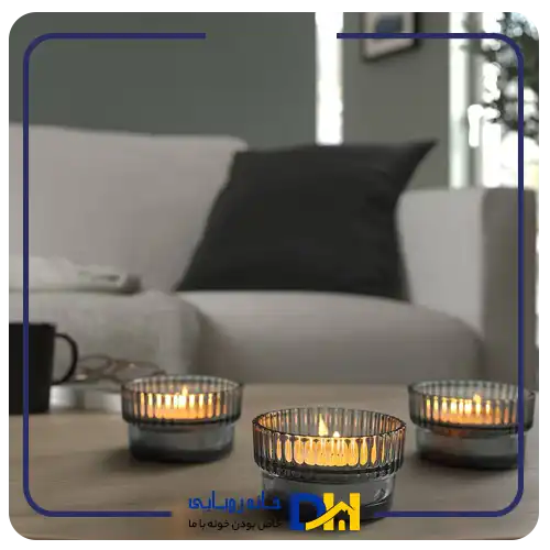 شمع وارمر سفید۹ساعته ایکیا GLIMMA
