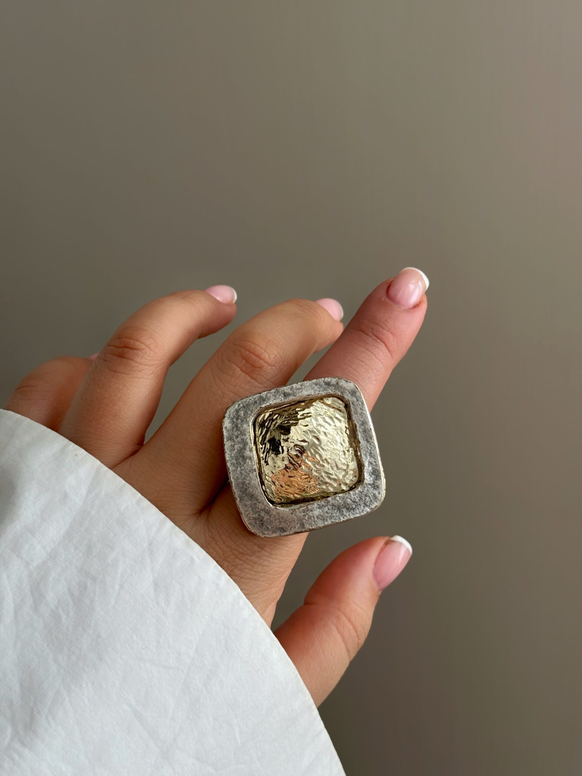 انگشتر دو مربع دستساز
