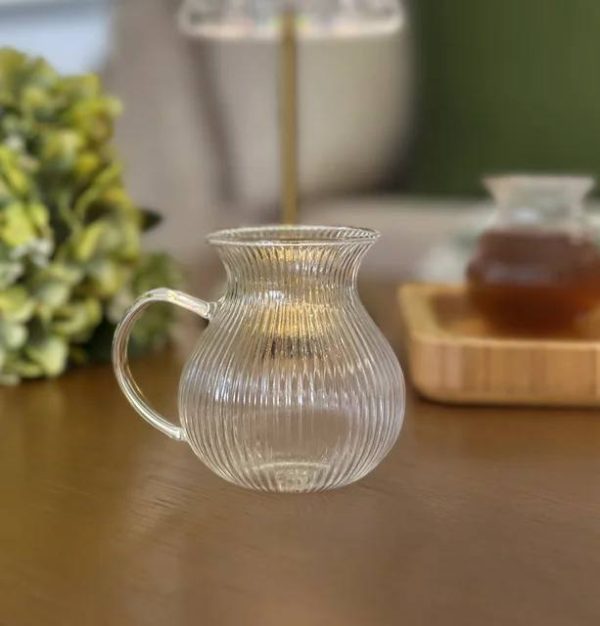 فنجان پیرکس خمره‌ای شیار دار