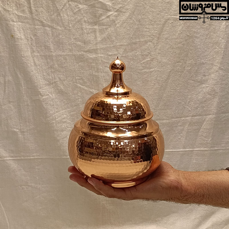 گز خوری مسی چکشی خمره ای در دار بدون پایه مدل ارشک