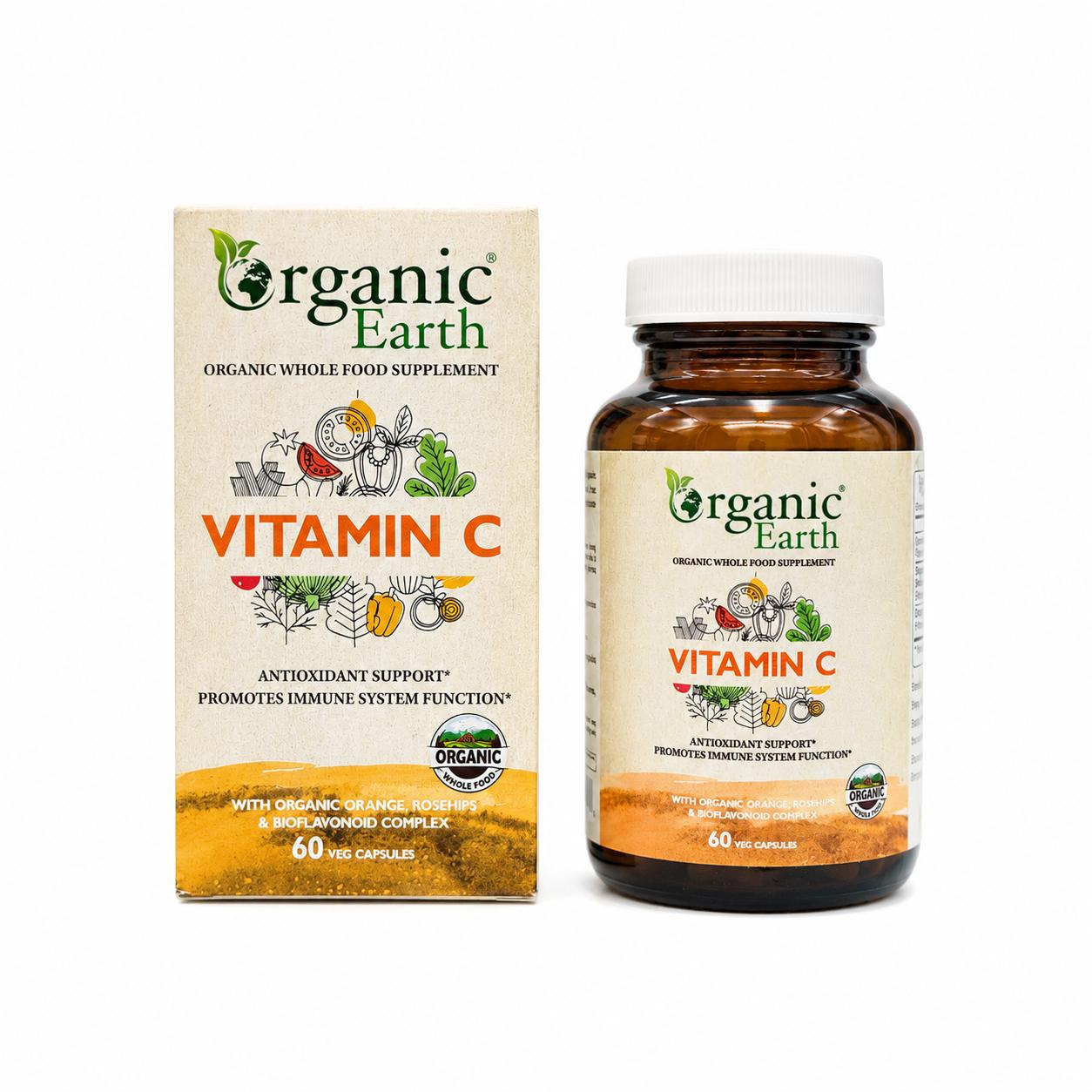 مکمل ویتامین C ارگانیک ارث 60 کپسول / Organic Earth