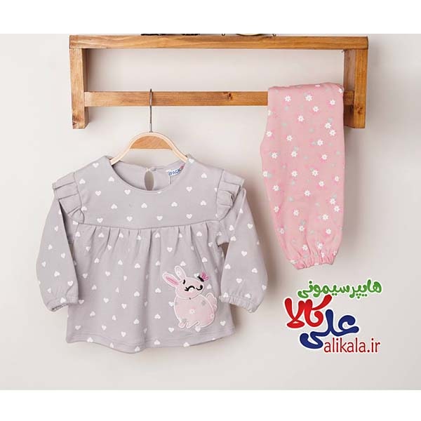 ست بلوز شلوار دخترانه ایپک مدل قلب و خرگوش
