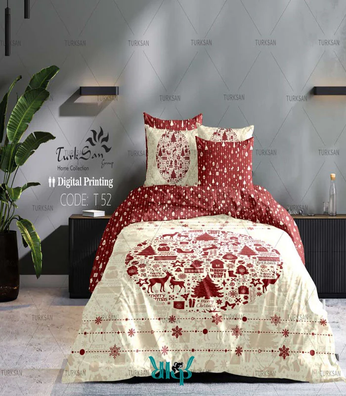 روتختی قرمز کریسمس دونفره دورو کد T52