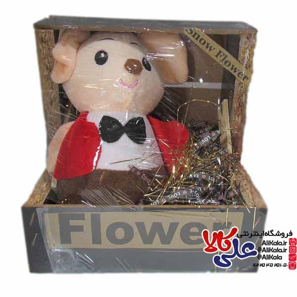 جعبه یا باکس هدیه نوزاد عروسک موش کد06