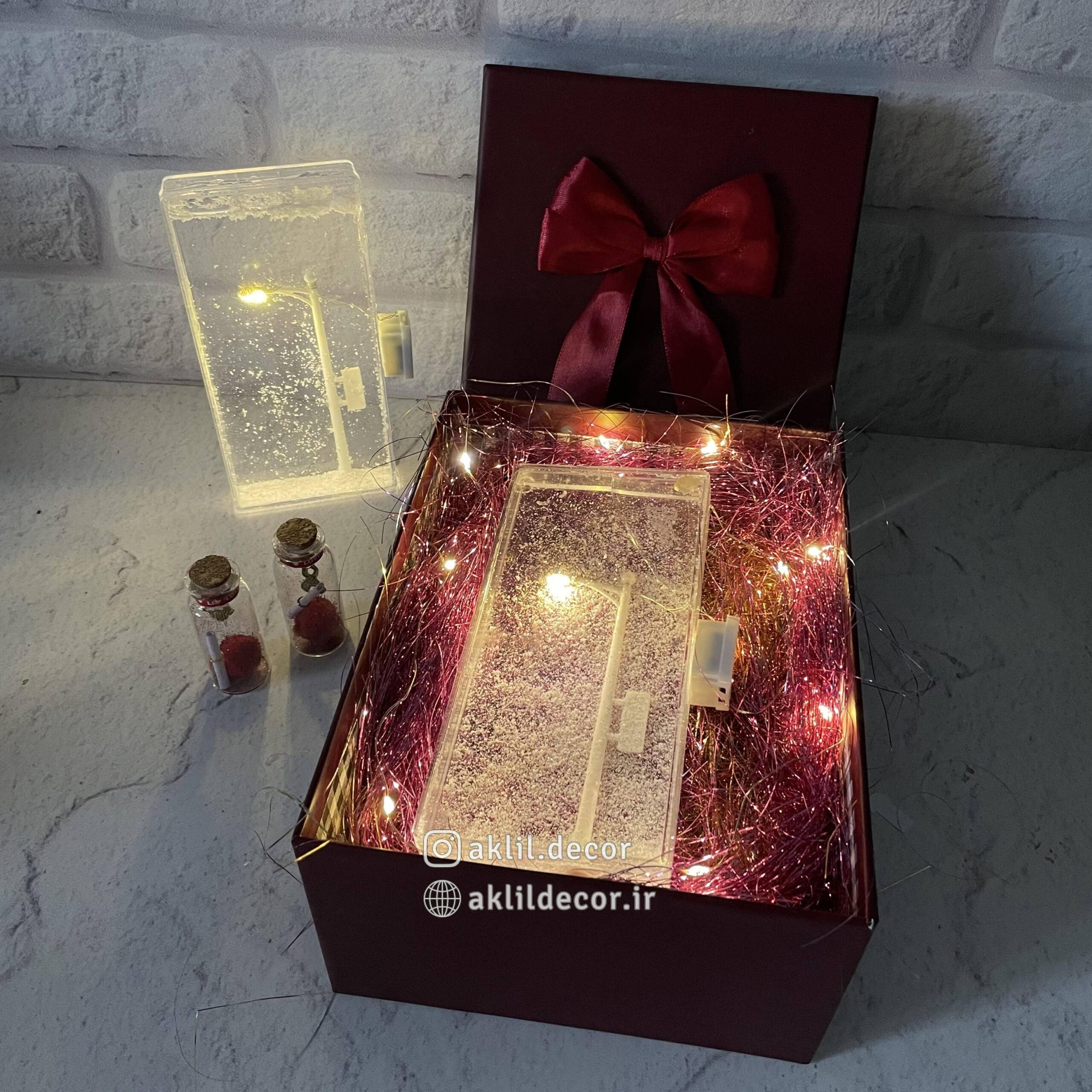 پک هدیه چراغ شب برفی