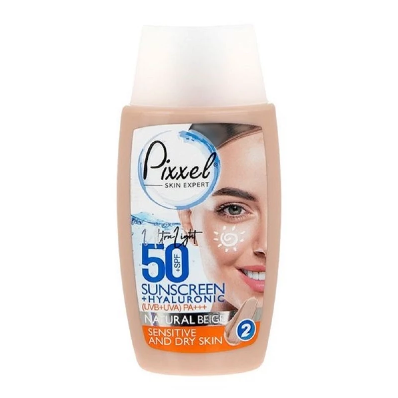 ضد آفتاب پیکسل +SPF50 رنگی بژ طبیعی پوست خشک و نرمال 50 میل