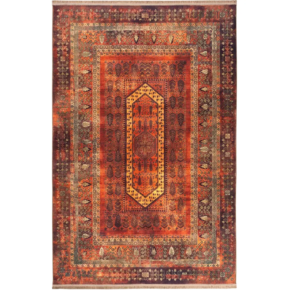 فرش محتشم طرح هلنا کد25NH0040 حنایی