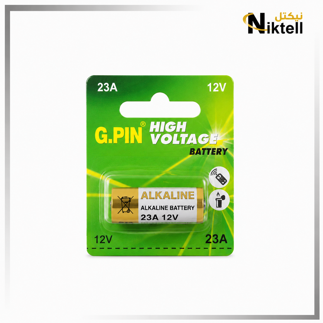 باتری ریموتی آلکالاین جی پی GP مدل 23A ولتاژ 12 ولت