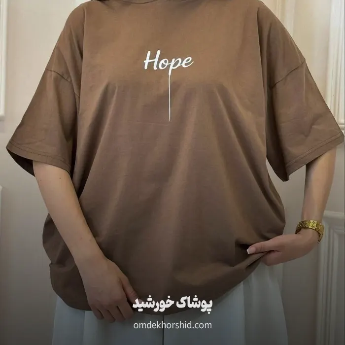 تیشرت باکسی کلاه دار hope