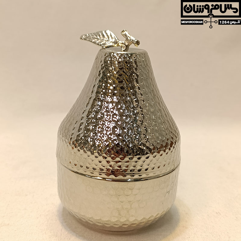 قندان مسی گلابی کروم مدل گلاب