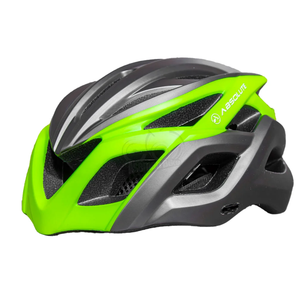 کلاه دوچرخه سواری ابسولوت مدل FSS13 سایز 62-57 خاکستری سبز فسفری Absolute Bicycle Helmet FSS13