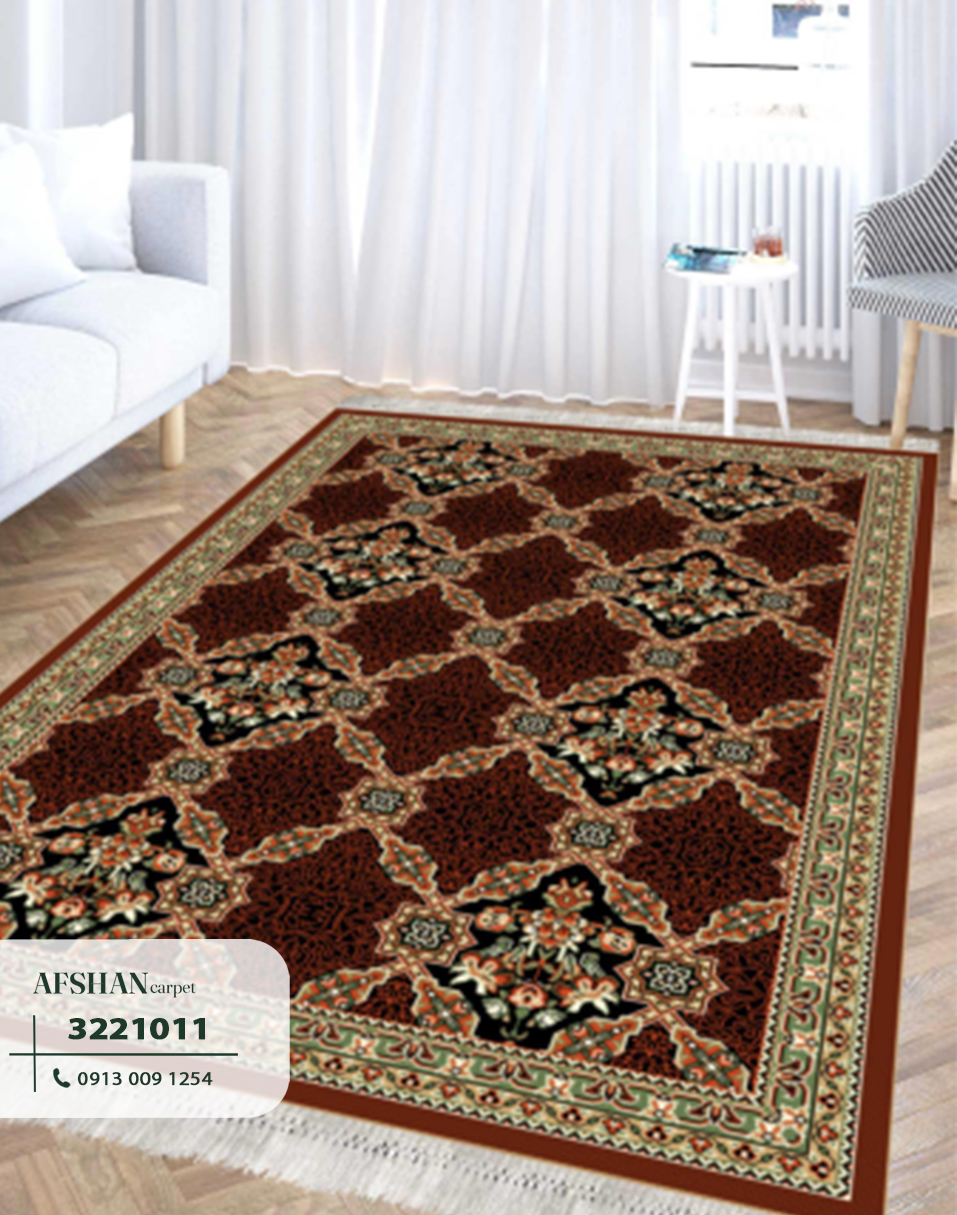 گلیم طرح اطلسی کد3221011 مینا
