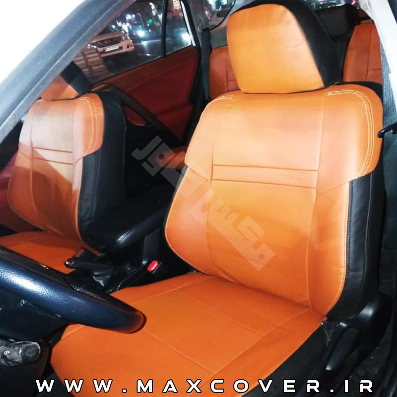 روکش صندلی تویوتا روافور RAV4 چرم مارون مشکی