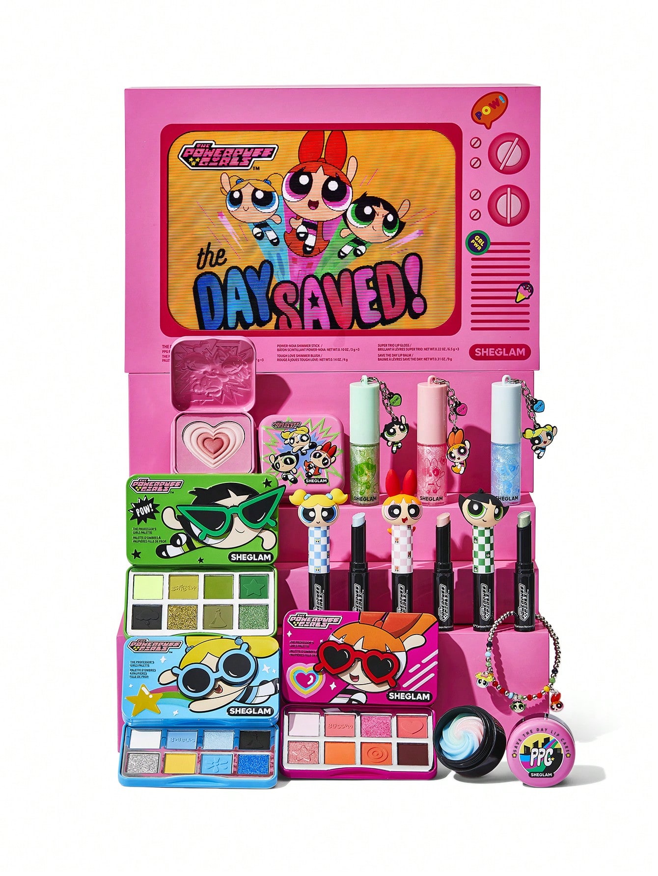 پک کامل آرایشی پاور پاف گرل  (ست- کالکشن) شیگلم مدل:The Powerpuff Girls X SHEGLAM Collection Set