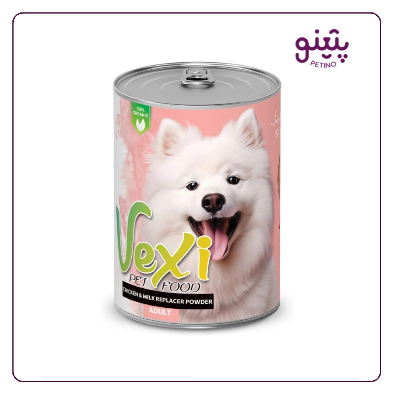 کنسرو سگ وکسی با طعم مرغ و شیر خشک 400 گرمی