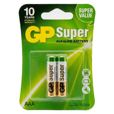 باتری نیم قلمی آلکالاین (GP SUPER ALKALINE-10YEARS)