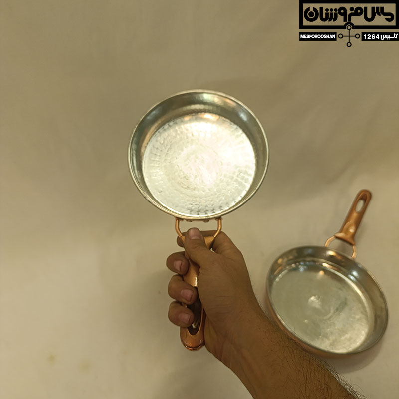 ماهیتابه مسی تک دسته سایز 3 مدل آسنات