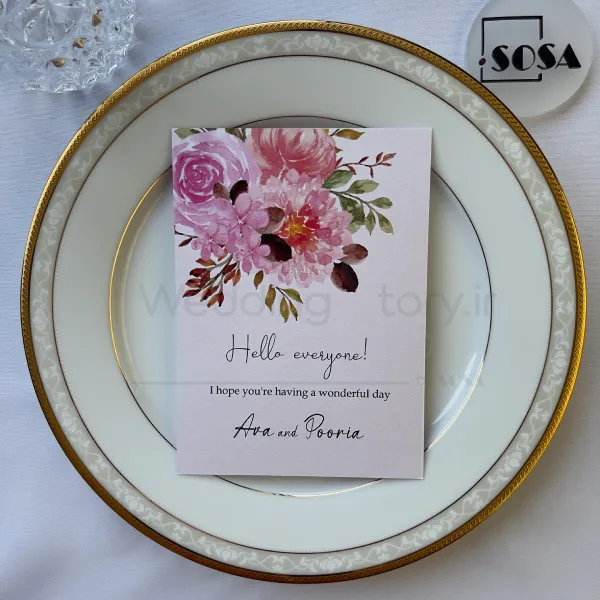 کارت ولکام Blush‑Floral Watercolor