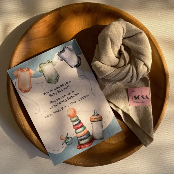 کارت دعوت Baby Shower – Pastel Onesies