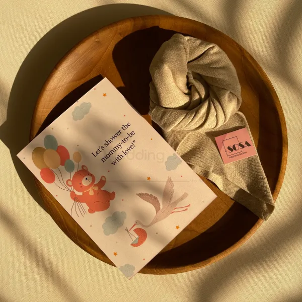 کارت دعوت Pastel Bear & Stork