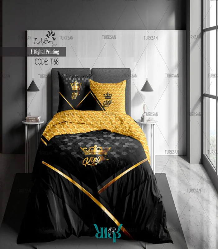 روتختی مشکی طرح کینگ یک نفره کد T68
