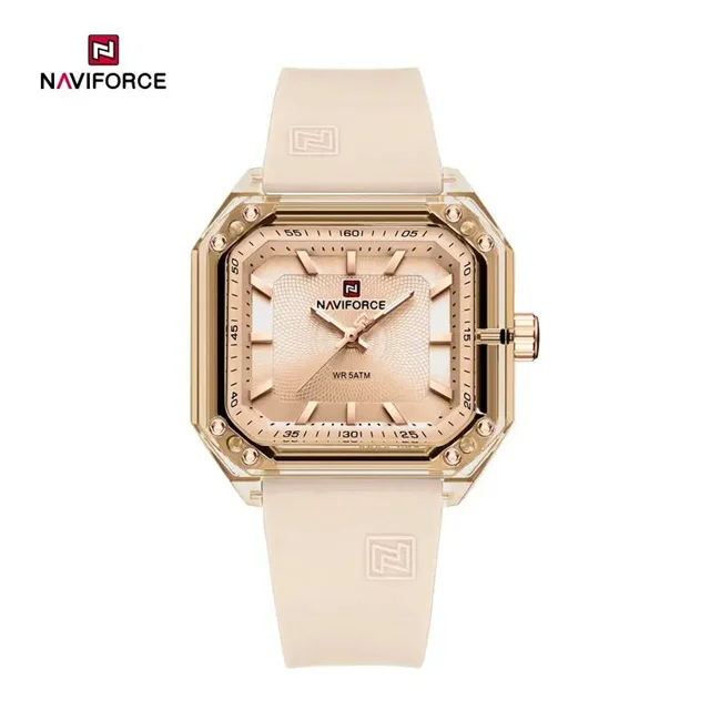 ساعت مچی کژوال کوارتز ژله ای سیلیکونی اسپرت رنگارنگ اکریلیک مربعی مد Naviforce NF7106 bgbg