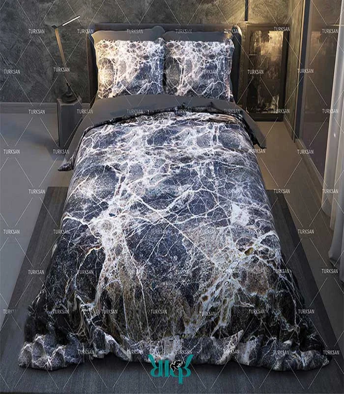 روتختی طوسی دونفره طرح سنگ ماربل کد d302