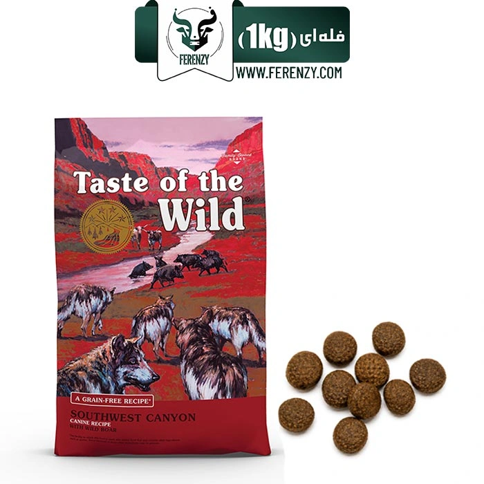 غذای خشک سگ تیست آف د وایلد طعم گراز وحشی و گوشت گاو و بره وزن 1 کیلوگرم (فله ای) Taste of the Wild Southwest Canyon