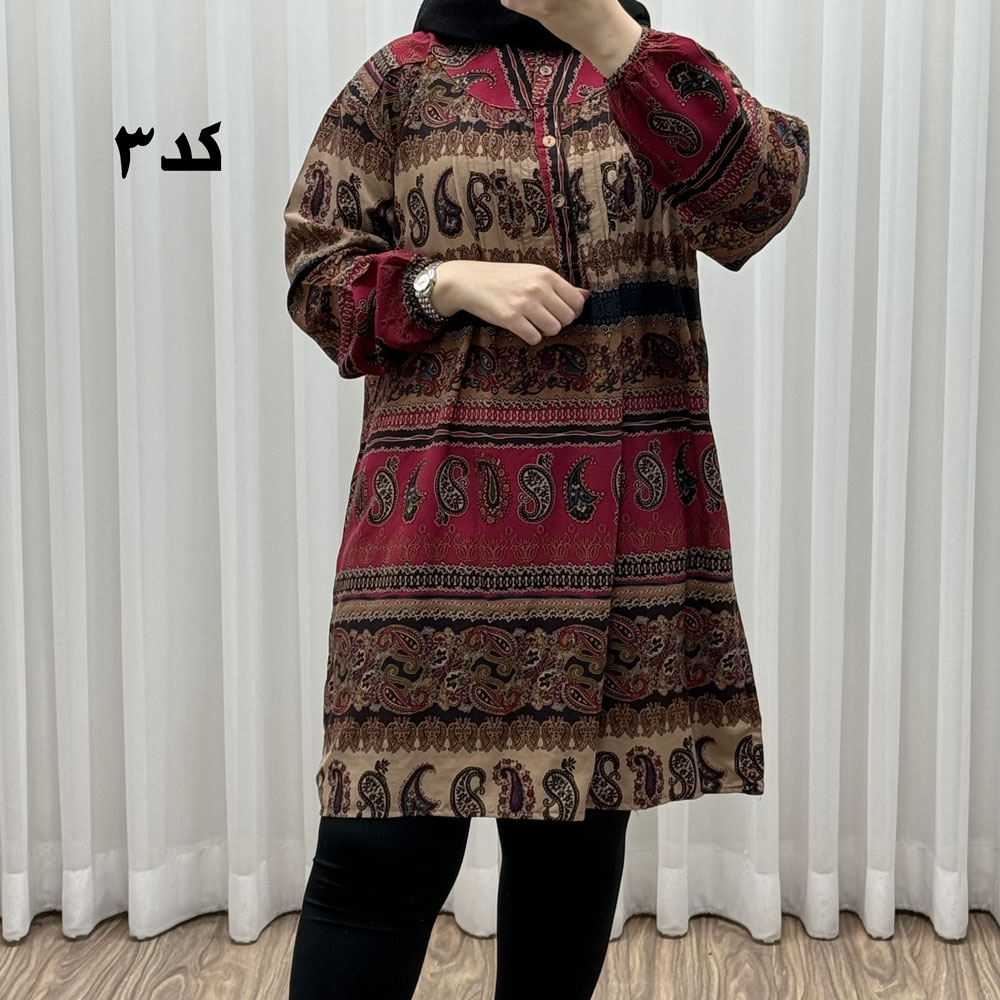 تونیک سایزبزرگ وارداتی مدل ترمه افقی کد 1617 - کد-3, 6