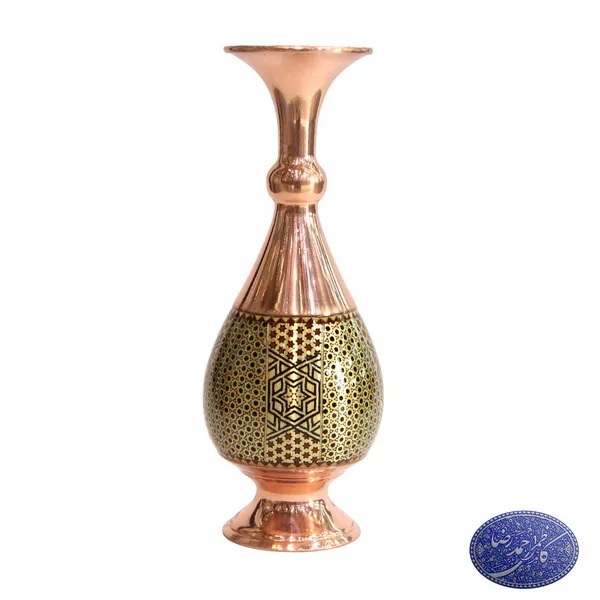 گلدان صراحی مس و خاتم 25
