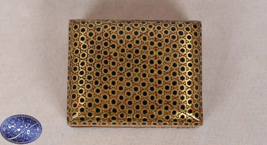 جعبه جاسکه ای خاتم کاری خاتم سیمی 4 گوش